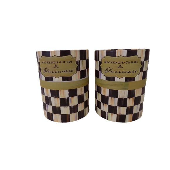 MacKenzie Childs empty glassware boxes Courtly check lot of 2 - Picture 1 of 3